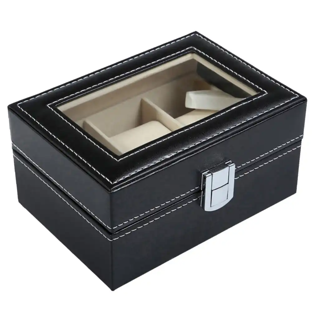 storage case gift jewelry display boxes high end faux leather