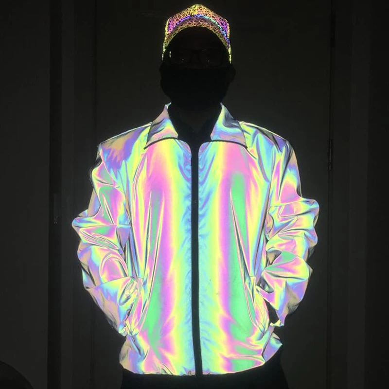 Фото 2020 светящаяся куртка унисекс светоотражающая в стиле Хай стрит - купить