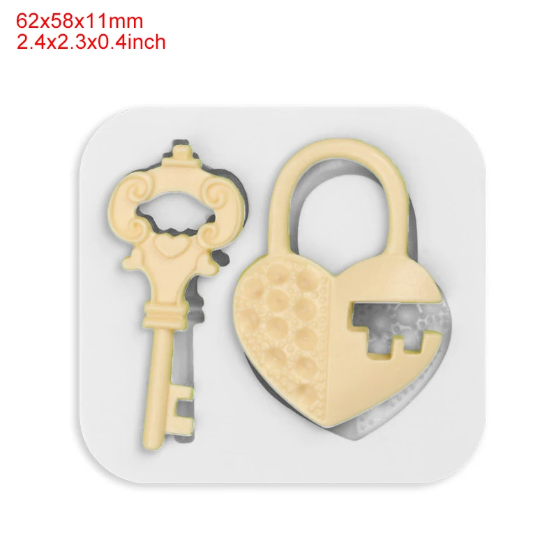 1PC Lock Key silicone mold, Skeleton Key for Fondant, Chocolate Clay, Resin, Crafts or Food Mold, with keychain hole Resin Mold
1PC Lock Key silicone mold, Skeleton Key for Fondant, Chocolate Clay, Resin, Crafts or Food Mold, with keychain hole Resin Mold