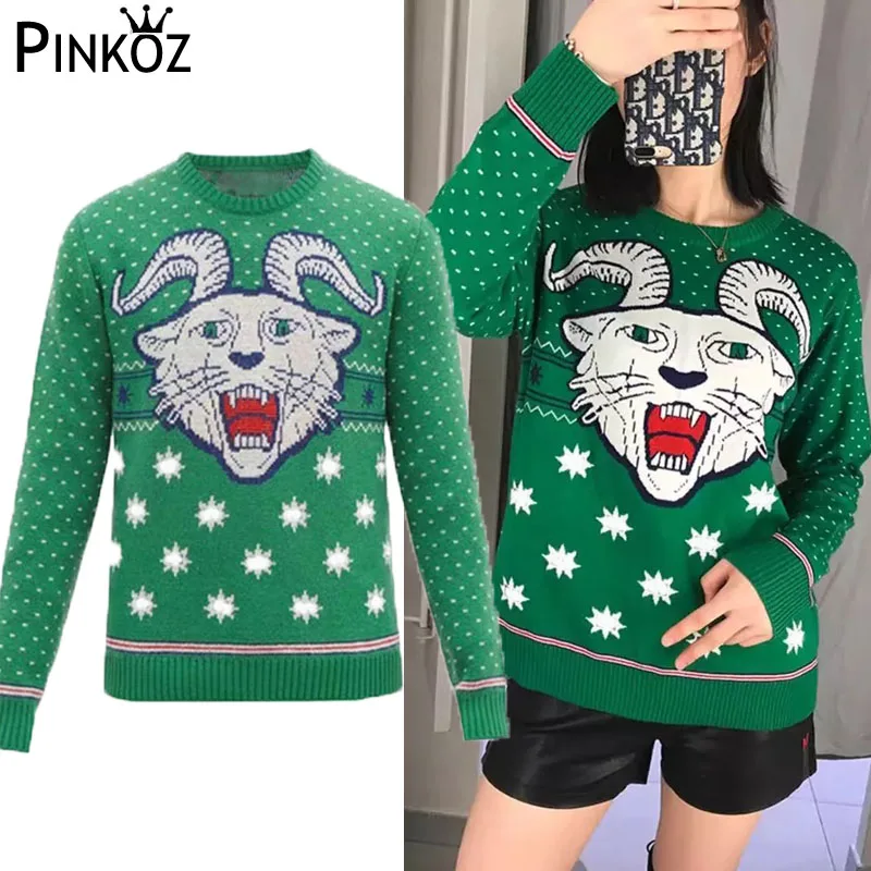 Pinkoz Autunm winter new arrival classical Christmas green snow Sweaters 2019 Runway Luxury Design party style women's Clothing
Pinkoz Autunm winter new arrival classical Christmas green snow Sweaters 2019 Runway Luxury Design party style women's Clothing