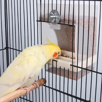 Removable Bird Feeder Container Parrot Anti-spreading Box Automatic Feeding Feeder Double Grid Screw Low Drawer Bird Tools H# 
Removable Bird Feeder Container Parrot Anti-spreading Box Automatic Feeding Feeder Double Grid Screw Low Drawer Bird Tools H#