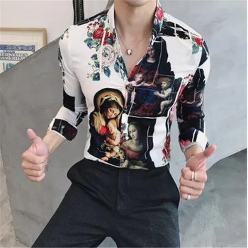 Luxury Printing Shirt Men Gold Black White Long Sleeve Camisa Masculina Chemise Homme Social Men Club Prom Shirt Kemeja Pria
Luxury Printing Shirt Men Gold Black White Long Sleeve Camisa Masculina Chemise Homme Social Men Club Prom Shirt Kemeja Pria