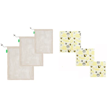 6Pcs Reusable Food Wrap Beeswax Wrap Beeswax Cover Wrap Sets Beeswax Wrap Cloth Organic Cotton Mesh Storage Bag Eco Friendly
6Pcs Reusable Food Wrap Beeswax Wrap Beeswax Cover Wrap Sets Beeswax Wrap Cloth Organic Cotton Mesh Storage Bag Eco Friendly