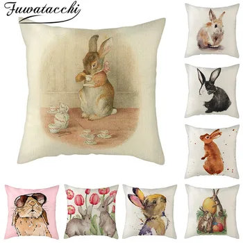 Fuwatacchi Pure Linen Cushion Cover Grey Rabbit Pattern Pillow Cover for Home Chair Sofa and Car Decorative Pillowcases 45x45cm
Fuwatacchi Pure Linen Cushion Cover Grey Rabbit Pattern Pillow Cover for Home Chair Sofa and Car Decorative Pillowcases 45x45cm