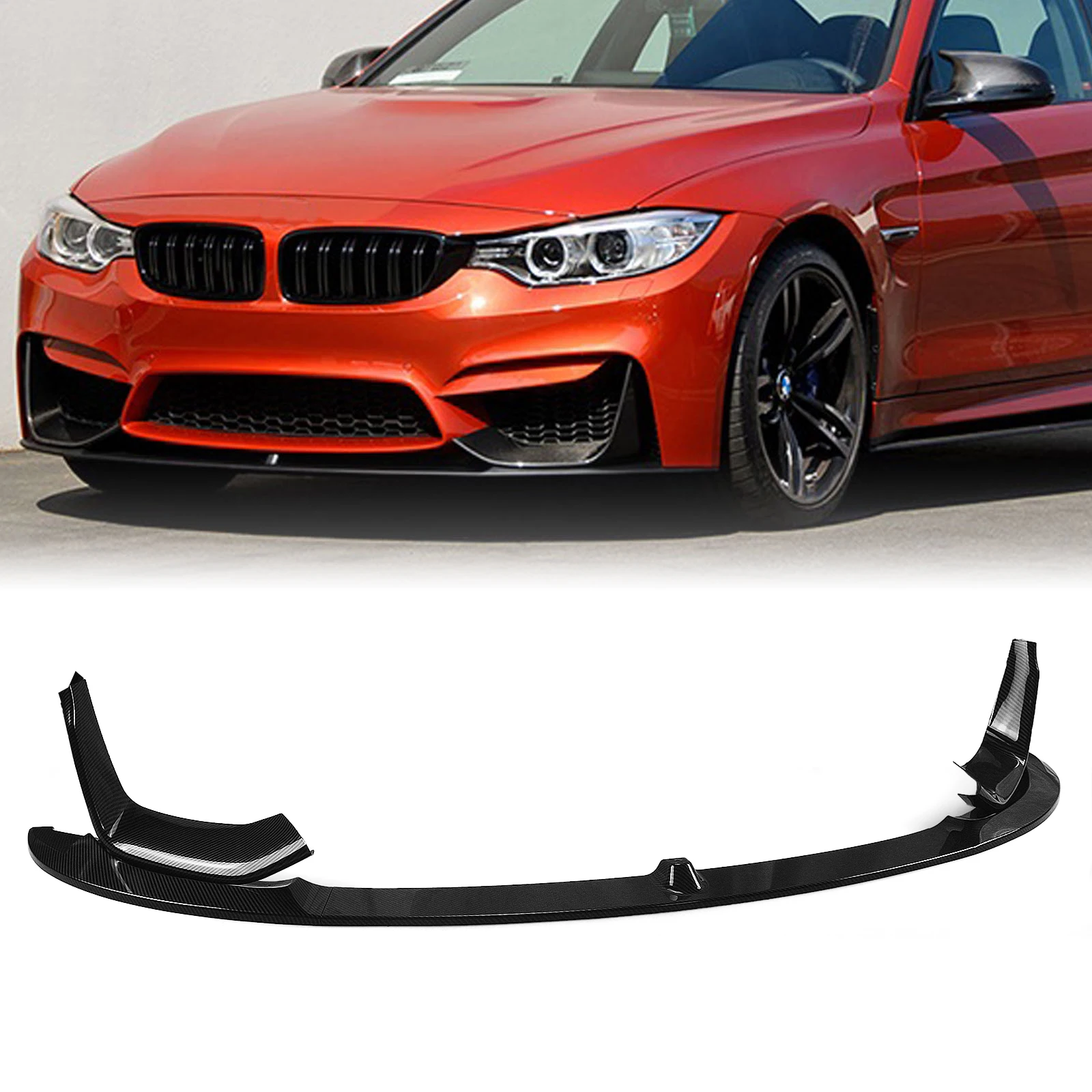 

Front Bumper Spoiler Lip For BMW F80 M3 F83 F82 M4 2015-2020 Only Carbon Fiber Look Lower Side Air Vent Intake Splitter Cover