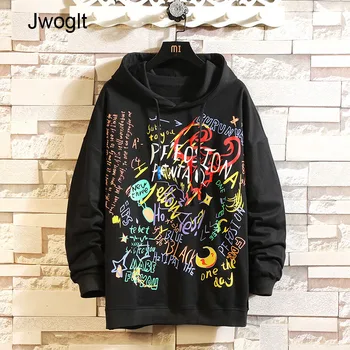 Men's Graffiti Printed Hoodies Men Spring Harajuku Japanese Streetwear Casual Hooded Sweatshirt Male Hip Hop Black Hoodie Men
Men's Graffiti Printed Hoodies Men Spring Harajuku Japanese Streetwear Casual Hooded Sweatshirt Male Hip Hop Black Hoodie Men