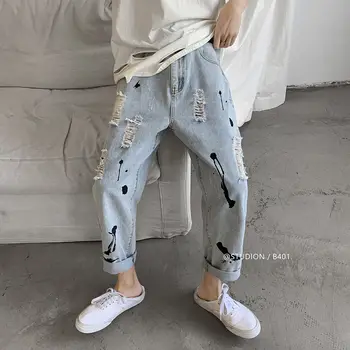 2020 Summer Men's Holes Stretch Slim Fit Casual Pants Cargo Pocket Wash Jeans Blue Haren Pants Biker Denim Trousers Size M-2XL
2020 Summer Men's Holes Stretch Slim Fit Casual Pants Cargo Pocket Wash Jeans Blue Haren Pants Biker Denim Trousers Size M-2XL