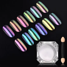 12 Box/sets Neon sparkle Mirror Nail Glitter Pearl Powder Auroras Iridescent Effect Nails Pigment Dust UV Gel Polish Decor