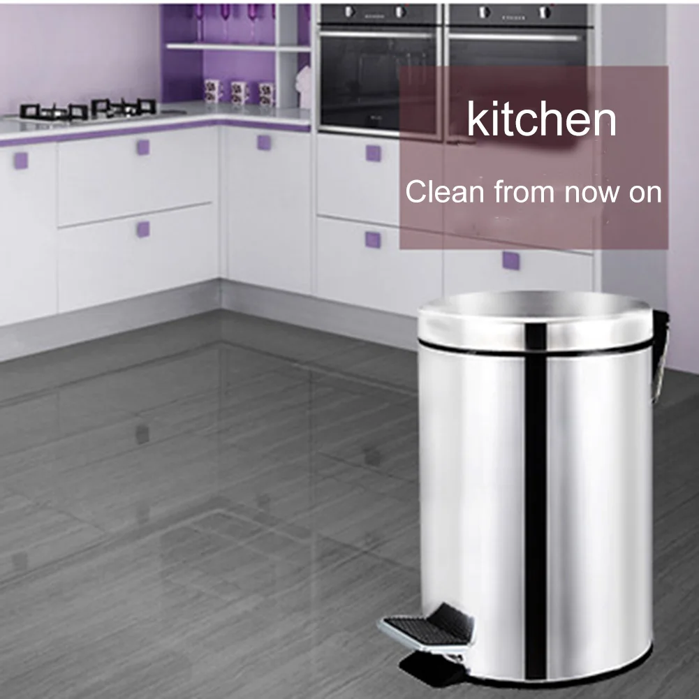 Round Stainless Steel Step Trash Can Wastebasket Garbage Container Bin for Bathroom Bedroom Kitchen PAK55
Round Stainless Steel Step Trash Can Wastebasket Garbage Container Bin for Bathroom Bedroom Kitchen PAK55