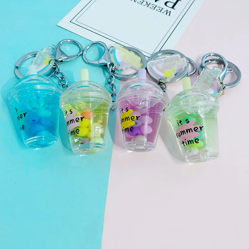 New Moving Liquid Keychain Cute simulation pearl milk tea cup quicksand Keychains for Wome bag key Rings Jewelry creative gifts
New Moving Liquid Keychain Cute simulation pearl milk tea cup quicksand Keychains for Wome bag key Rings Jewelry creative gifts