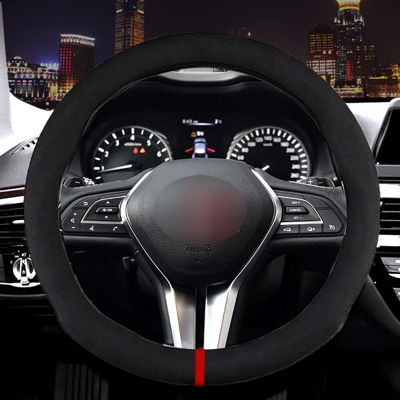 Фото Кожа из углеродного волокна Чехол рулевого колеса автомобиля для Infiniti Q30 Q50 FX35 QX50