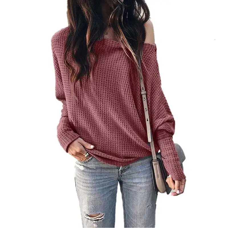 Autumn Off Shoulder Sweater Women Long Sleeve Knitted Sweater Ladies One Shoulder Sweater Winter Women Sweater Pullover Female
Autumn Off Shoulder Sweater Women Long Sleeve Knitted Sweater Ladies One Shoulder Sweater Winter Women Sweater Pullover Female