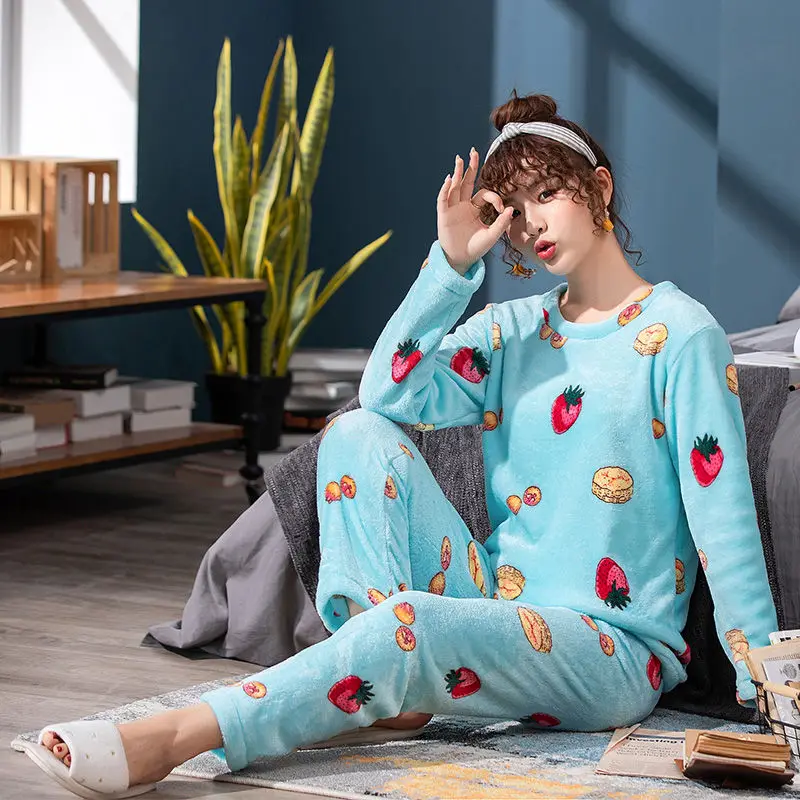 2020 Flannel Pajamas Women's Spring and Autumn Cute plus Velvet Autumn and Winter Long-Sleeved Warm Pullover Leisure Tops
2020 Flannel Pajamas Women's Spring and Autumn Cute plus Velvet Autumn and Winter Long-Sleeved Warm Pullover Leisure Tops