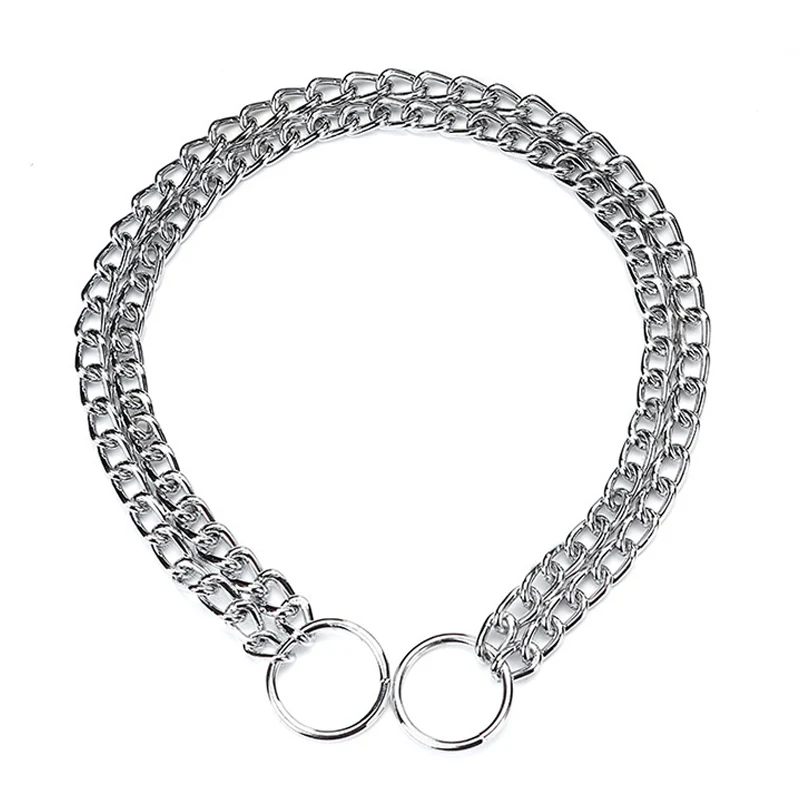 Material Iron Double Row Dog Chain Collar Silver Twisted P-type Dogs Necklace for Pet Product Puppy Collar Martingale Pet Collar
Material Iron Double Row Dog Chain Collar Silver Twisted P-type Dogs Necklace for Pet Product Puppy Collar Martingale Pet Collar