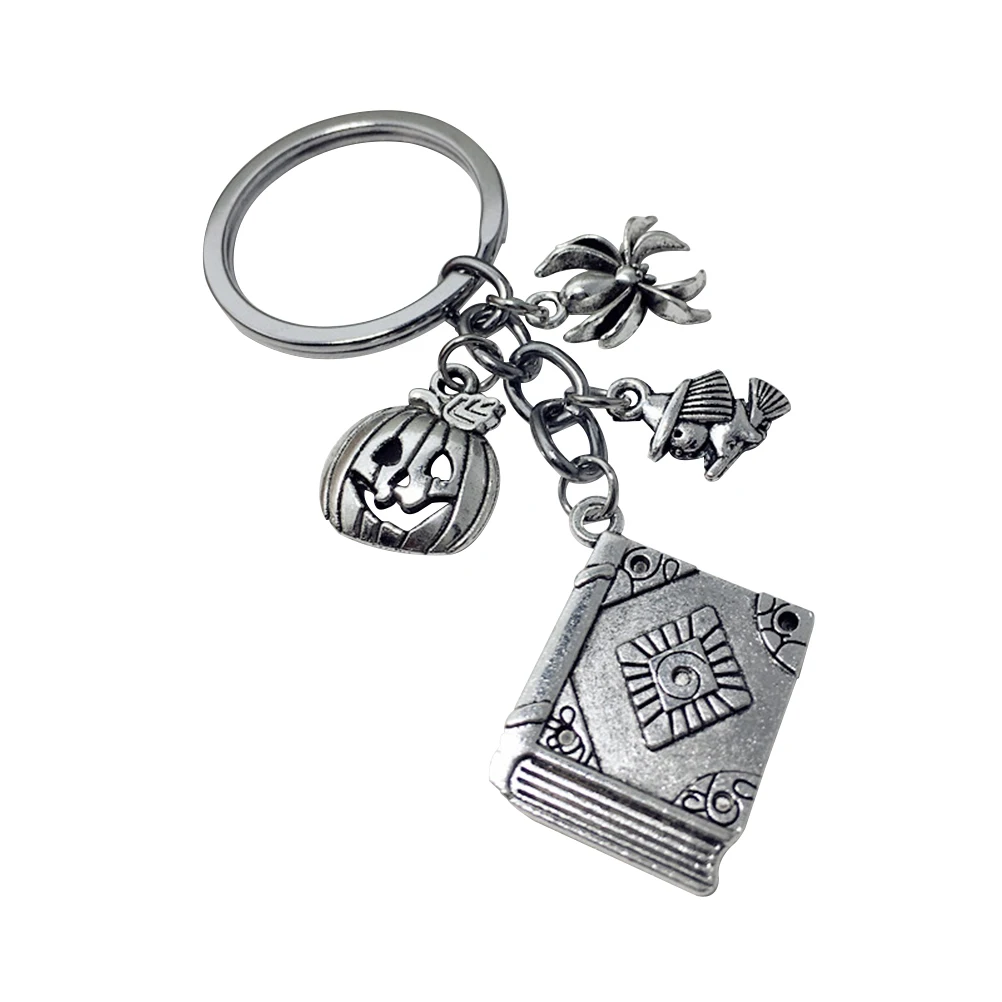 Retro Metal Halloween Spider Witch Keychains Pumpkin Design Keyrings Decor Hanging Magic Book Key Chains for Car Key Bag Phone
Retro Metal Halloween Spider Witch Keychains Pumpkin Design Keyrings Decor Hanging Magic Book Key Chains for Car Key Bag Phone