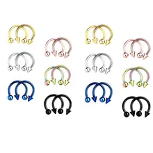 1PC mode en acier inoxydable Piercing oreille nez anneaux Helix Piercing rond faux nez anneau Septum nez lèvre sourcil corps bijoux(China)