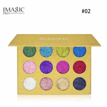 

IMAGIC Glitter Injections Pressed Glitters Single Eyeshadow Diamond Rainbow Make Up Cosmetic Eye shadow Magnet Palette 12 Colors