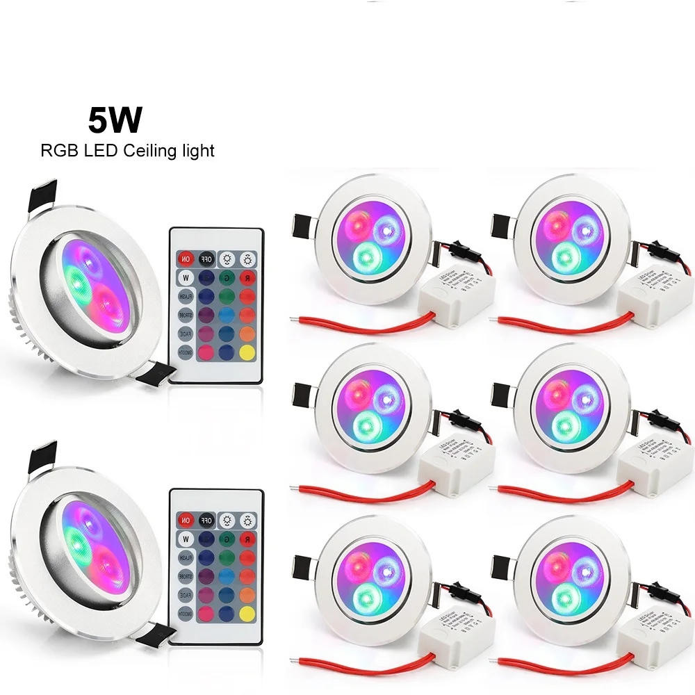 8pcs/lot 5W RGB Recessed Downlight LED Ceiling Lamps+RGB Controller led lamp spotlight pendant lighting led lights AC85-265V
8pcs/lot 5W RGB Recessed Downlight LED Ceiling Lamps+RGB Controller led lamp spotlight pendant lighting led lights AC85-265V