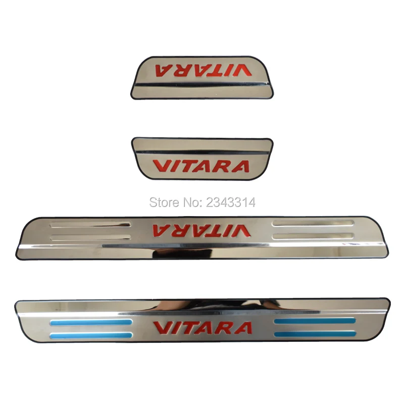 For Suzuki Vitara 2015-2021 Accessories Stainless Door Sill Kick Scuff Plate Guard Pedal Protector Trim Step Cover Car Styling For Suzuki Vitara 2015-2021 Accessories Stainless Door Sill Kick Scuff Plate Guard Pedal Protector Trim Step Cover Car Styling