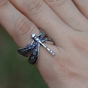 Retro Silver Dragonfly Rings Insect Ring Jewelry 
Retro Silver Dragonfly Rings Insect Ring Jewelry