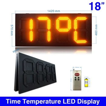 18'' LED Clock Thermometer Billboard Yellow Color LED Display Sign
18'' LED Clock Thermometer Billboard Yellow Color LED Display Sign