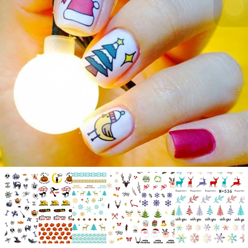 Christmas Halloween Nail Water Decals Tree Deer Snow Mixed Patterns Nail Art Transfer Stickers Paper Nail DIY Decorations
Christmas Halloween Nail Water Decals Tree Deer Snow Mixed Patterns Nail Art Transfer Stickers Paper Nail DIY Decorations