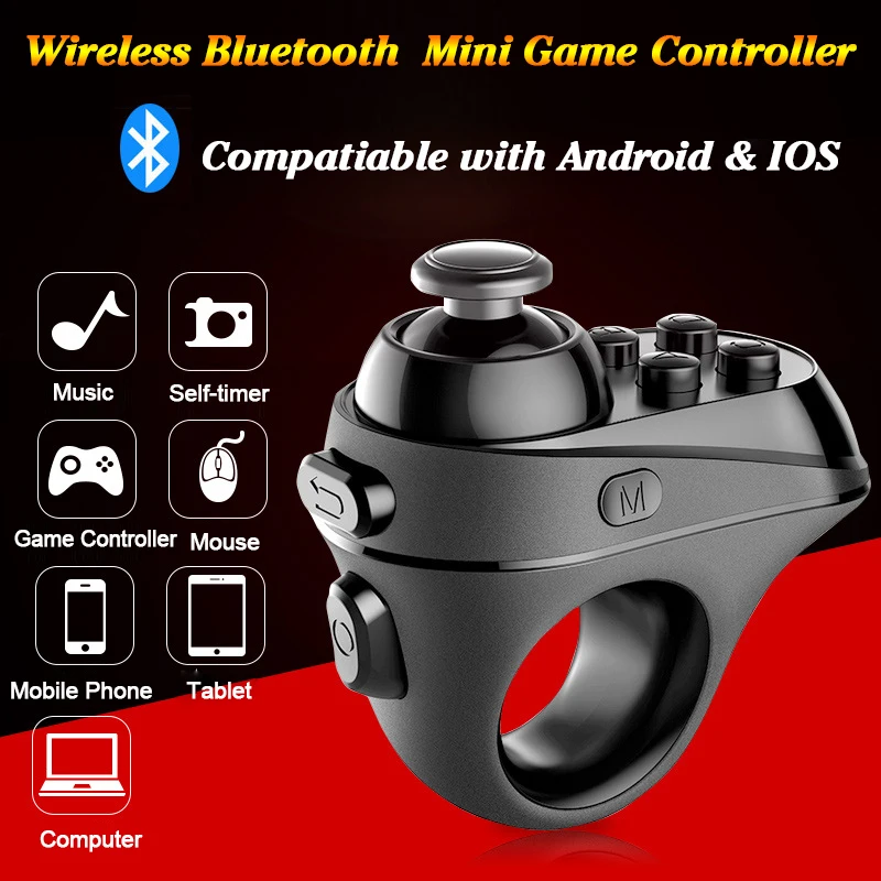 2020 new Mini Ring game handle Gamepad Entertainment USB Bluetooth 4.0 Black Remote Controller Wireless Joystick For IOS Android
2020 new Mini Ring game handle Gamepad Entertainment USB Bluetooth 4.0 Black Remote Controller Wireless Joystick For IOS Android