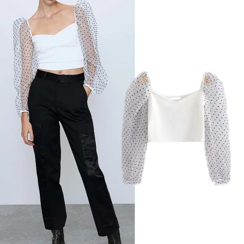 stylish za 2019 tops sexy shirt mesh long sleeve dot print white tops fashion womens tops and blouses
stylish za 2019 tops sexy shirt mesh long sleeve dot print white tops fashion womens tops and blouses