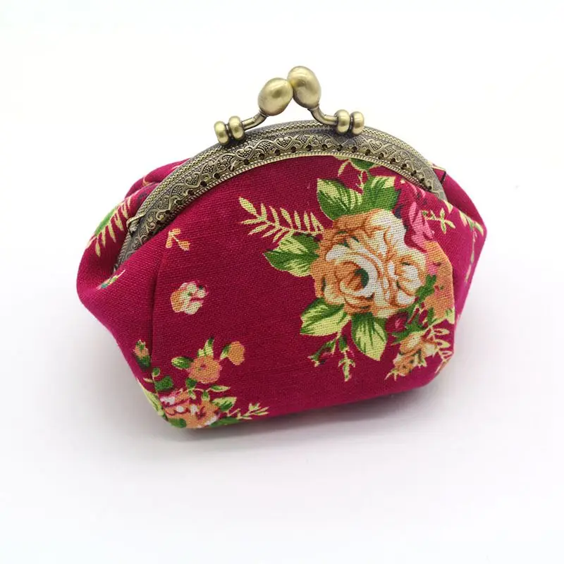 Кошелек леди Винтаж цветок Мини Портмоне кошелек клатч сумка (розовый красный) |