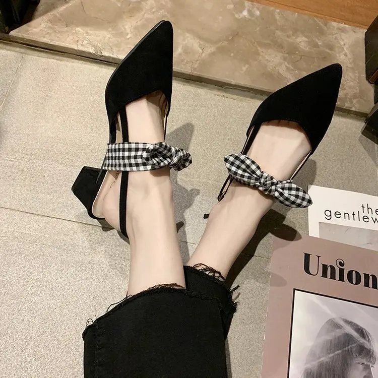 Spring Summer New Style Closed-toe Shoes Women's Korean-style Bow Bandage Cloth Semi-high Heeled after Empty Chunky-Heel Versati
Spring Summer New Style Closed-toe Shoes Women's Korean-style Bow Bandage Cloth Semi-high Heeled after Empty Chunky-Heel Versati