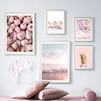 Pink Sea peony rose Flamingo Landscape Wall Art Canvas Painting Nordic Posters And Prints Wall Pictures For Living Room Decor
Pink Sea peony rose Flamingo Landscape Wall Art Canvas Painting Nordic Posters And Prints Wall Pictures For Living Room Decor