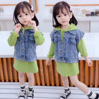 Spring kids girl clothes baby outfit sets sports sweater dress denim vest jacket for toddler child girls birthday clothing sets
Spring kids girl clothes baby outfit sets sports sweater dress denim vest jacket for toddler child girls birthday clothing sets