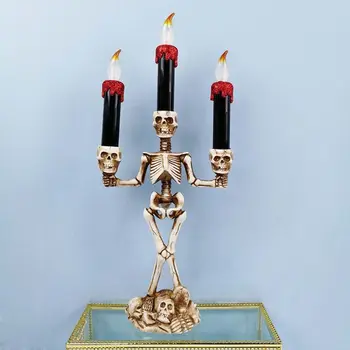 Battery Operated 3-Tier Candelabra Led Window Candle Light Wax Dipped Flameless Skull Candlestick Halloween Party Decoration
Battery Operated 3-Tier Candelabra Led Window Candle Light Wax Dipped Flameless Skull Candlestick Halloween Party Decoration