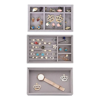 3 Options Handmade DIY Jewelry Box Drawer Storage Organizer Gray Soft Velvet Jewellery Earring Necklace Pendant Bracelet Tray
3 Options Handmade DIY Jewelry Box Drawer Storage Organizer Gray Soft Velvet Jewellery Earring Necklace Pendant Bracelet Tray