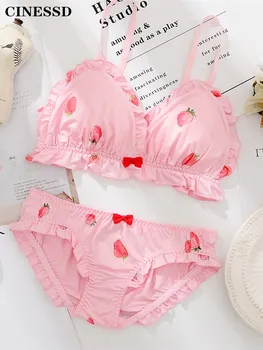 Comfortable Shredded milk No rims Bra Strawberry printing Underwear set Sexy Girl heart underwear Japanese Soft sister Bra girl
Comfortable Shredded milk No rims Bra Strawberry printing Underwear set Sexy Girl heart underwear Japanese Soft sister Bra girl