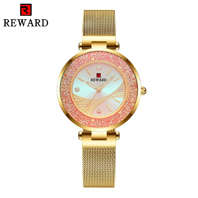 Golden Watches Women's Fashion Rhinestone Multicolor Dial Creative Lady Quartz Watch Female RoseGold Mesh belt Waterproof Watch
Golden Watches Women's Fashion Rhinestone Multicolor Dial Creative Lady Quartz Watch Female RoseGold Mesh belt Waterproof Watch
