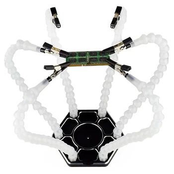 SHGO HOT-Soldering Station With Six Flexible Arms Metal Base Soldering Tool 6 Soldering Aid Vise Aluminum Base Hobby Knife For S 
SHGO HOT-Soldering Station With Six Flexible Arms Metal Base Soldering Tool 6 Soldering Aid Vise Aluminum Base Hobby Knife For S