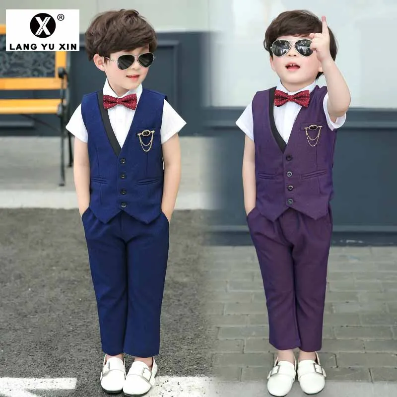 Fashion Kid Boy Vest Suit Gentleman Clothes Vest Pants Two-Piece Summer Children's Vest Suit Small Dress
Fashion Kid Boy Vest Suit Gentleman Clothes Vest Pants Two-Piece Summer Children's Vest Suit Small Dress
