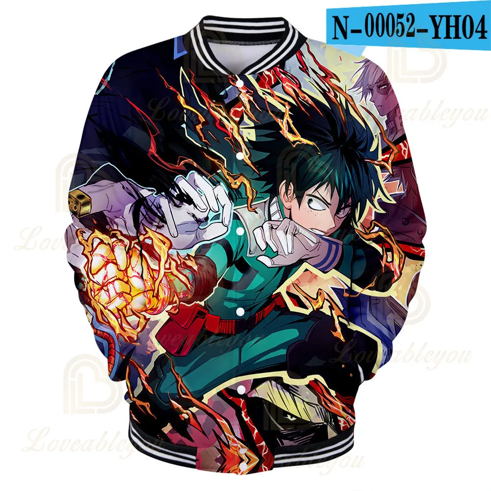 Men Women Anime Baseball Team Uniform My Hero Academia Print Cosplay Costume Button Sweatshirt 
Men Women Anime Baseball Team Uniform My Hero Academia Print Cosplay Costume Button Sweatshirt