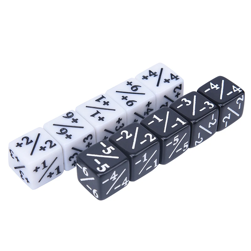 10 Pieces Dice Counters 5 Positive +1/+1 & 5 Negative -1/-1 For Magic The Gathering Table Game Funny Dic Wholesale
10 Pieces Dice Counters 5 Positive +1/+1 & 5 Negative -1/-1 For Magic The Gathering Table Game Funny Dic Wholesale
