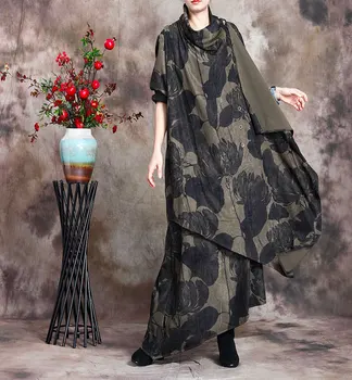 SuperAen 2020 Autumn New Original Robe Piled Collar Irregular Printed Ankle-Length Dresses Women
SuperAen 2020 Autumn New Original Robe Piled Collar Irregular Printed Ankle-Length Dresses Women