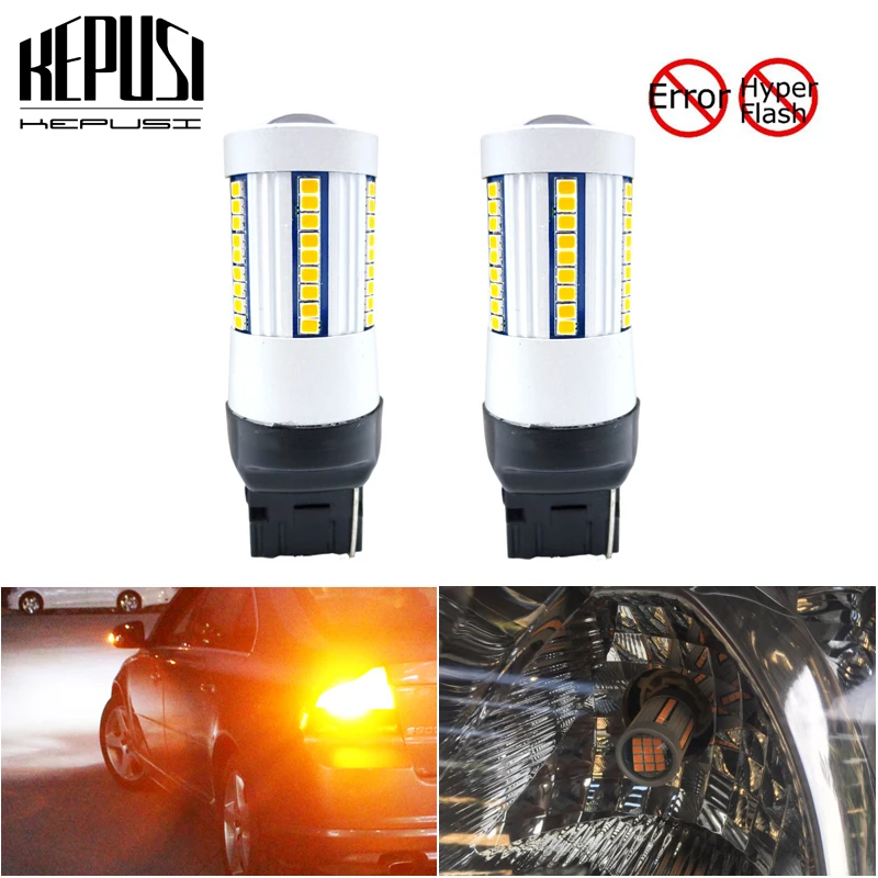Canbus No Hyper Flash Amber Yellow 7440 W21W WY21W T20 LED Replacement Bulbs For Car Auto Front Rear Turn Signal Lights 2000lm
Canbus No Hyper Flash Amber Yellow 7440 W21W WY21W T20 LED Replacement Bulbs For Car Auto Front Rear Turn Signal Lights 2000lm