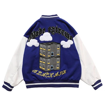 Mens Bomber Jackets Vintage Patchwork Letter Embroidery Baseball Jacket 2020 Autumn Oversized V-neck PU Leather Long Sleeve Coat
Mens Bomber Jackets Vintage Patchwork Letter Embroidery Baseball Jacket 2020 Autumn Oversized V-neck PU Leather Long Sleeve Coat