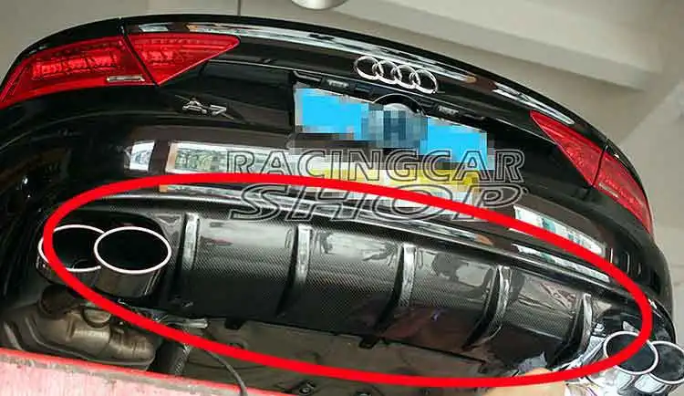 REAL CARBON FIBER MTM Rear Diffuser Fit For Audi A7 Non-Sline Bumper 2011-2014