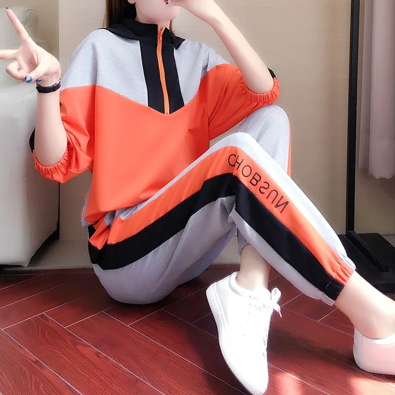 2019 Plus Size Summer 2 Piece Women Set Patchwork Women Tracksuit Outfit Sportswear Co-ord Set Loose Hoodies Top and Pants Suits
2019 Plus Size Summer 2 Piece Women Set Patchwork Women Tracksuit Outfit Sportswear Co-ord Set Loose Hoodies Top and Pants Suits