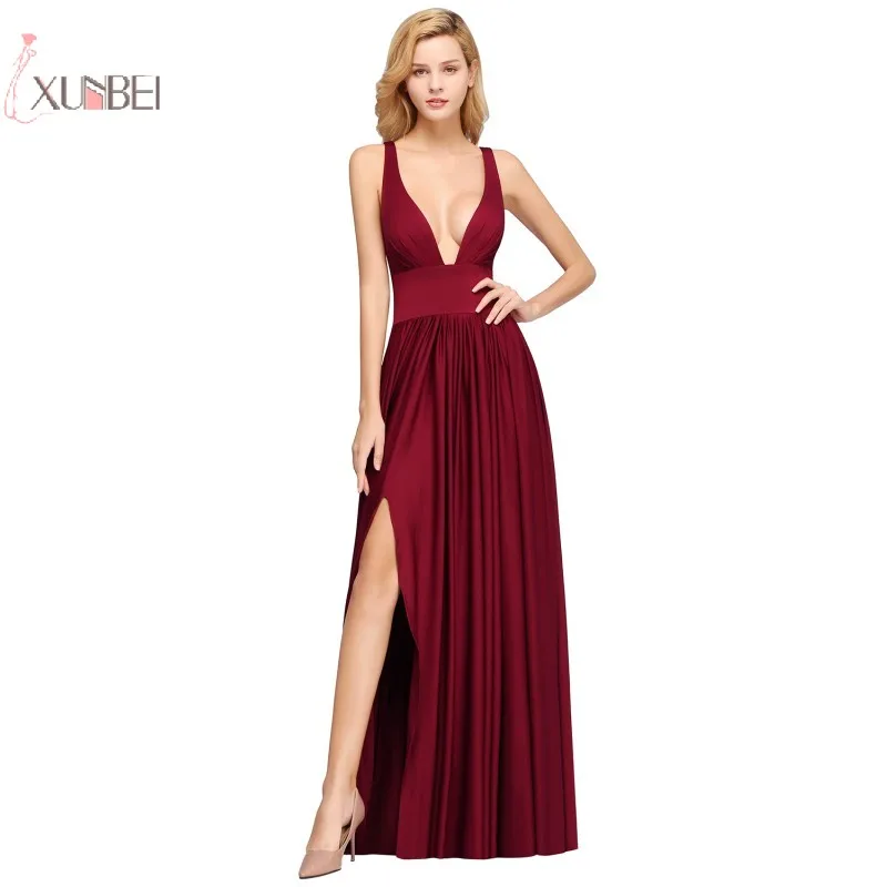 Burgundy Long Evening Dress Elegant Sleeveless Prom Formal Gown Sexy V Neck High Slit robe de soiree 2020 Custom Made
Burgundy Long Evening Dress Elegant Sleeveless Prom Formal Gown Sexy V Neck High Slit robe de soiree 2020 Custom Made