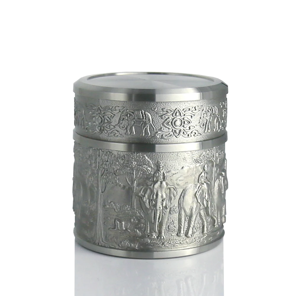 Oriental Pewter - Pewter Tea Storage, Caddy TPCS Hand Carved Beautiful Embossed Pure Tin 97% Lead-Free Pewter Made in Thailand
Oriental Pewter - Pewter Tea Storage, Caddy TPCS Hand Carved Beautiful Embossed Pure Tin 97% Lead-Free Pewter Made in Thailand