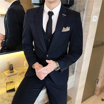 Business Suit Suit Men Slim Fit Three Piece Coat Groom Wedding Clothing Marriage Best Man Suit Male Occupation Positive Pack
Business Suit Suit Men Slim Fit Three Piece Coat Groom Wedding Clothing Marriage Best Man Suit Male Occupation Positive Pack