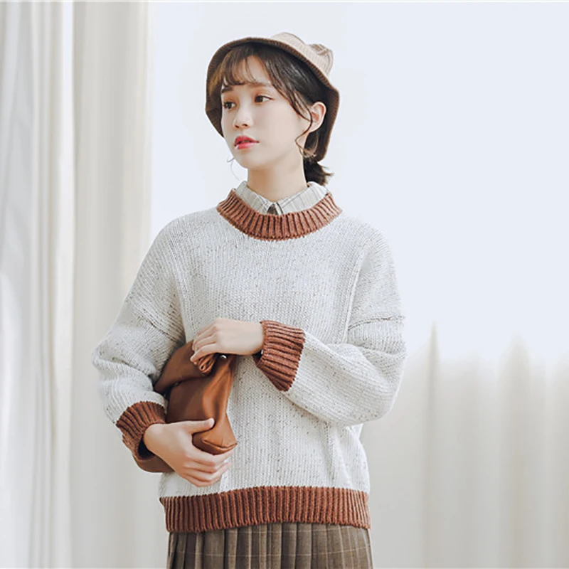 Autumn And Winter Sweater Women Fashion New Loose Sweaters Stitching Color Knit Round Neck Long Sleeve Bottoming Shirt
Autumn And Winter Sweater Women Fashion New Loose Sweaters Stitching Color Knit Round Neck Long Sleeve Bottoming Shirt