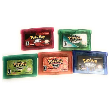 32 Bit Video Game Cartridge Console Card for Pokemon 5-Pack GBA Emerald FireRed LeafGreen Ruby Sapphire with Shiny Label
32 Bit Video Game Cartridge Console Card for Pokemon 5-Pack GBA Emerald FireRed LeafGreen Ruby Sapphire with Shiny Label